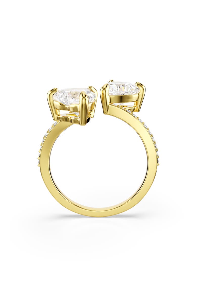 Mesmera Hearts Bypass Ring, Alternate, color, WHITE/ GOLD