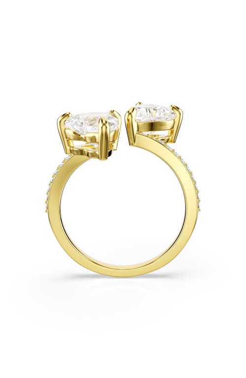 Swarovski Mesmera Hearts Bypass Ring In Gold