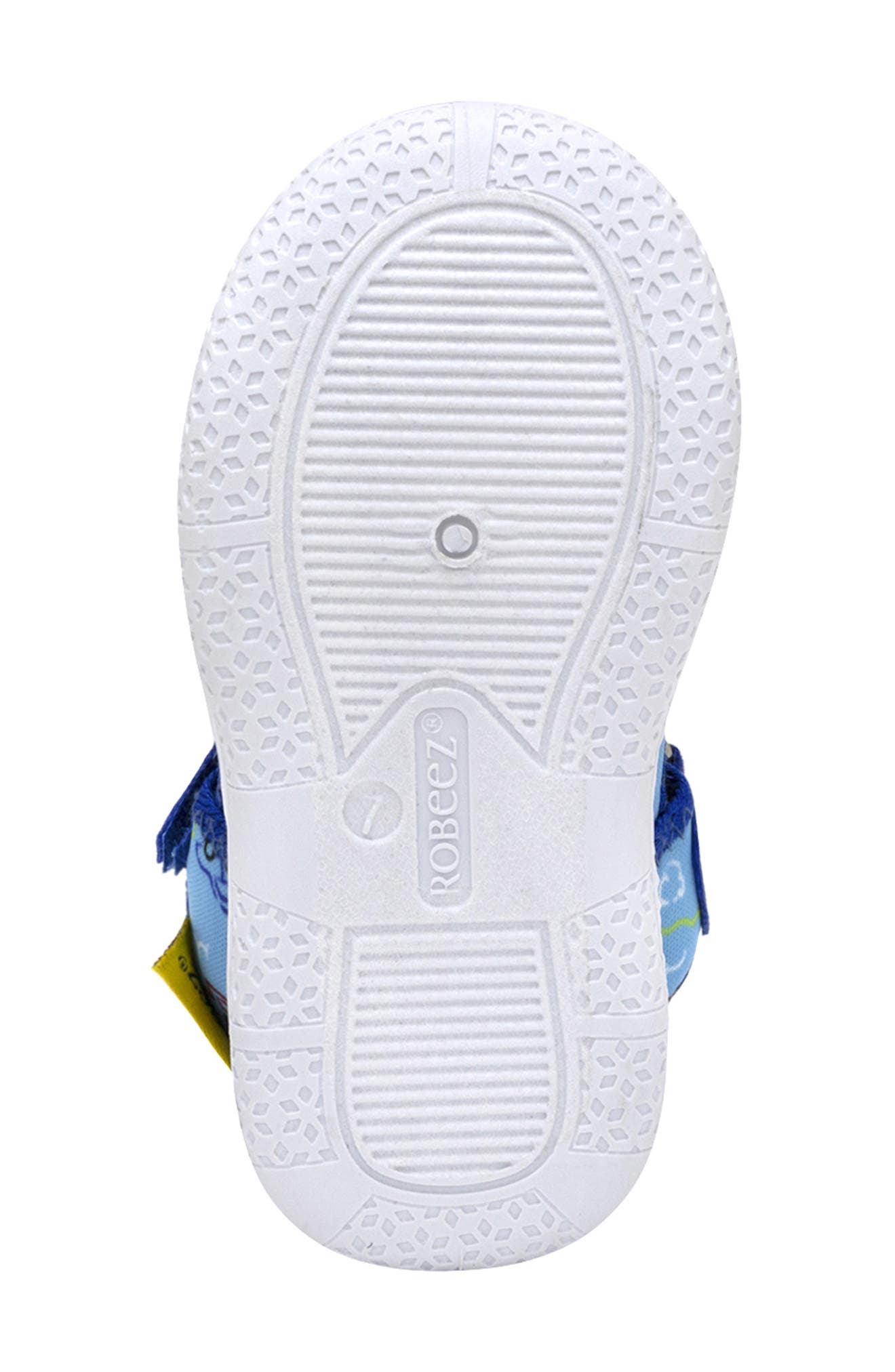 Robeez<sup>®</sup> Kids' Car Doodles Sandal, Alternate, color, Medium Blue