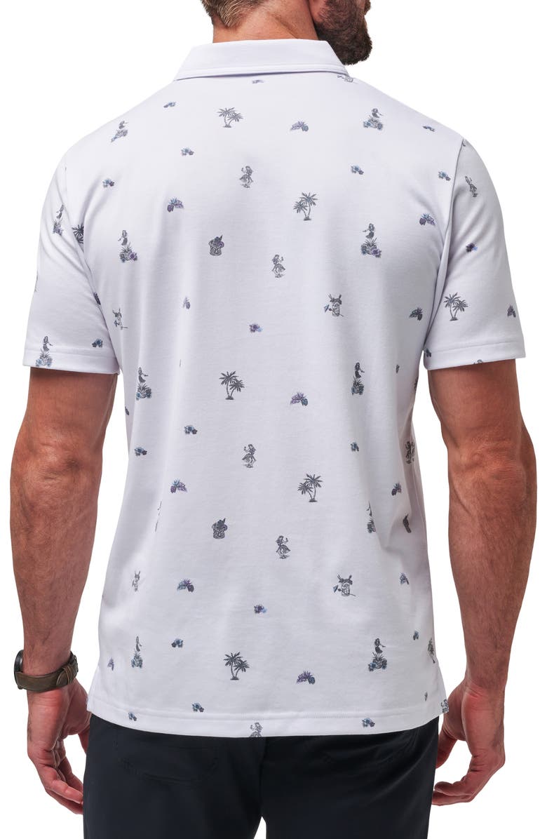 TravisMathew Around the Island Tropical Print Polo, Alternate, color, White