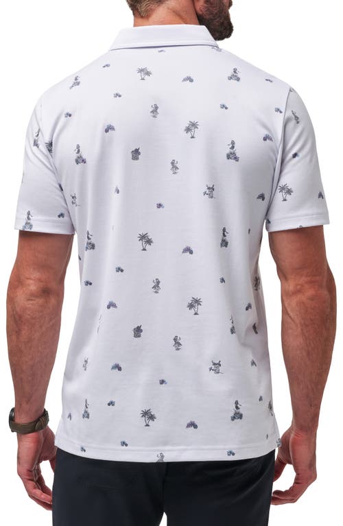 Travismathew Around The Island Tropical Print Polo In White