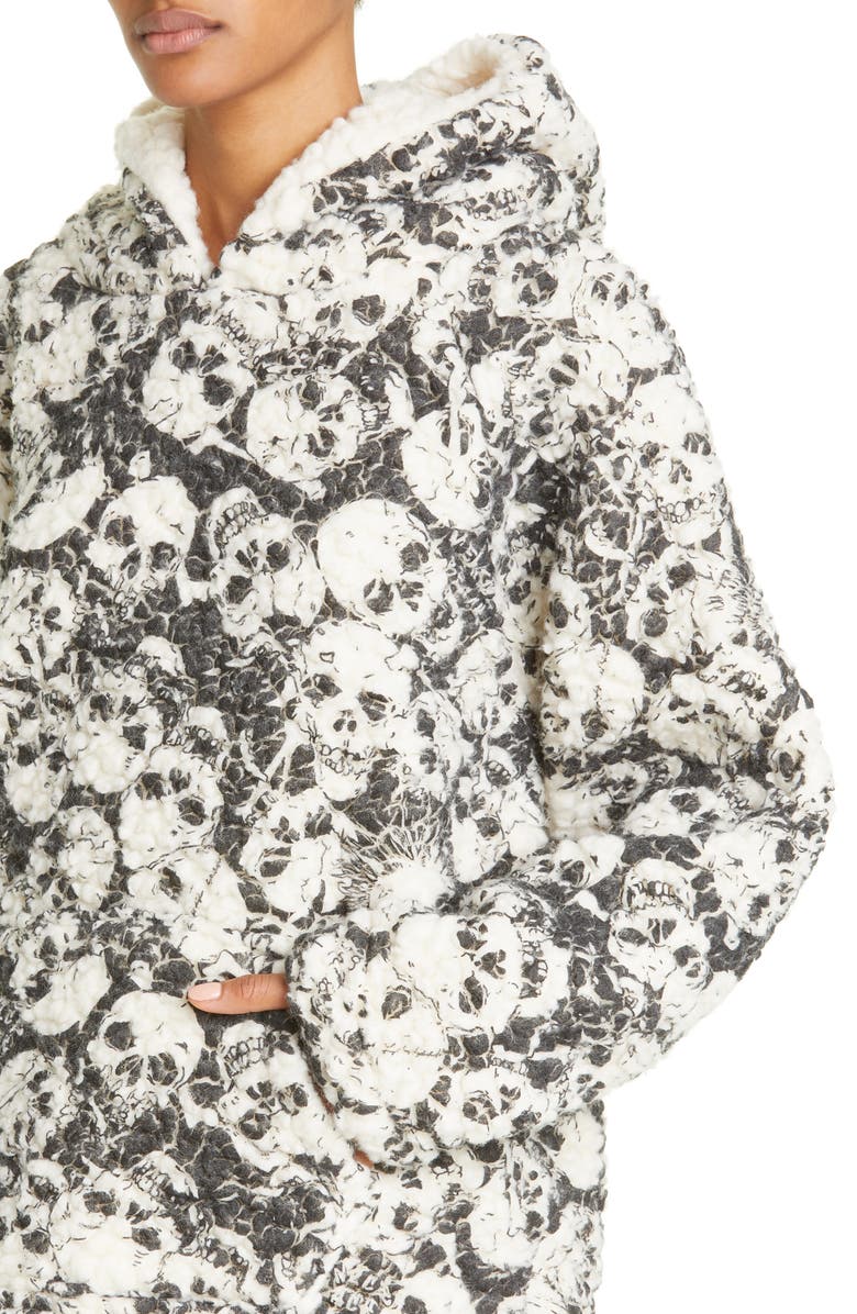 ERL Gender Inclusive Skull Print Fleece Hoodie, Alternate, color,