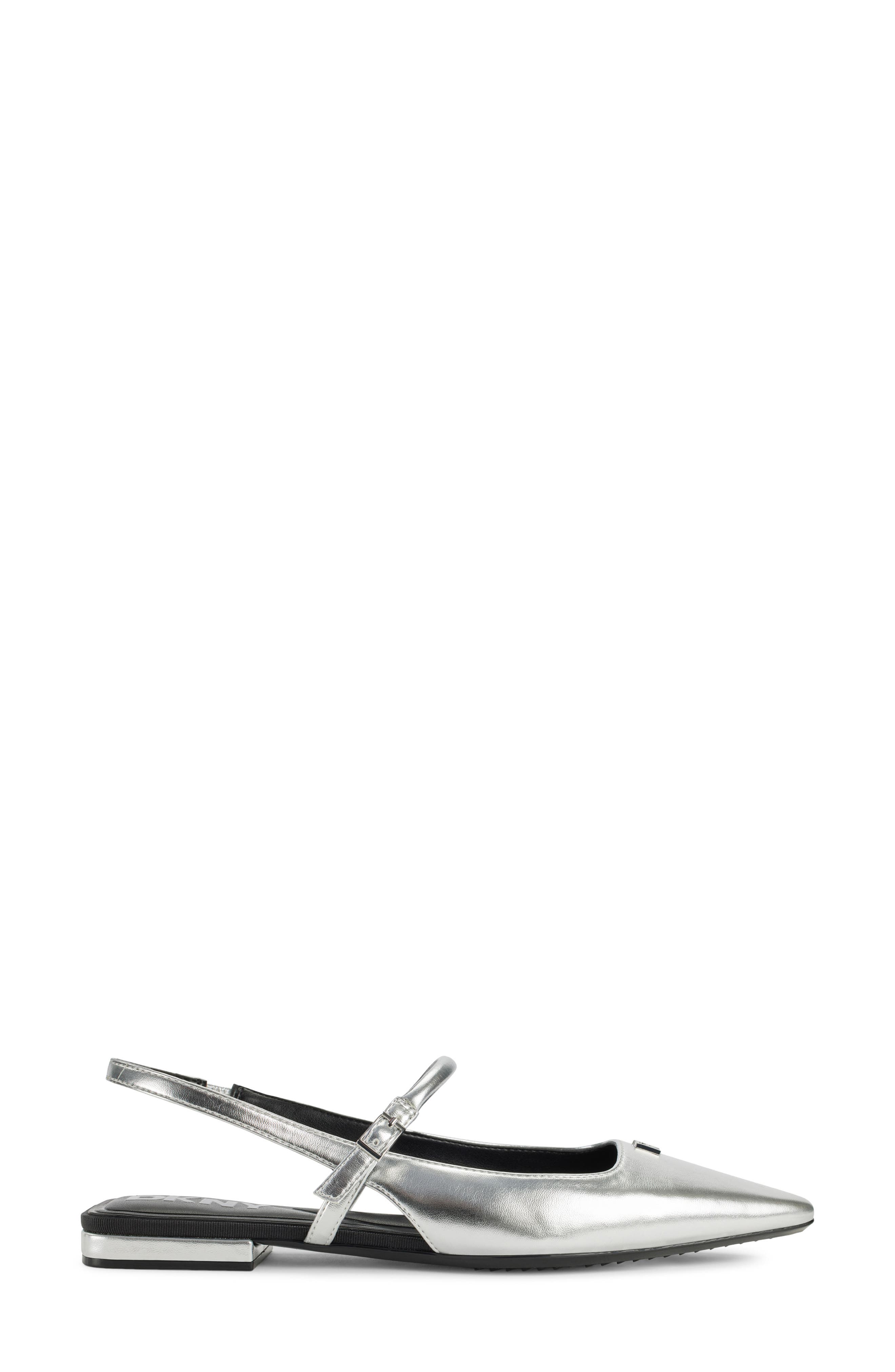 Cairo Slingback Pointed Toe Flat, Alternate, color, SILVER