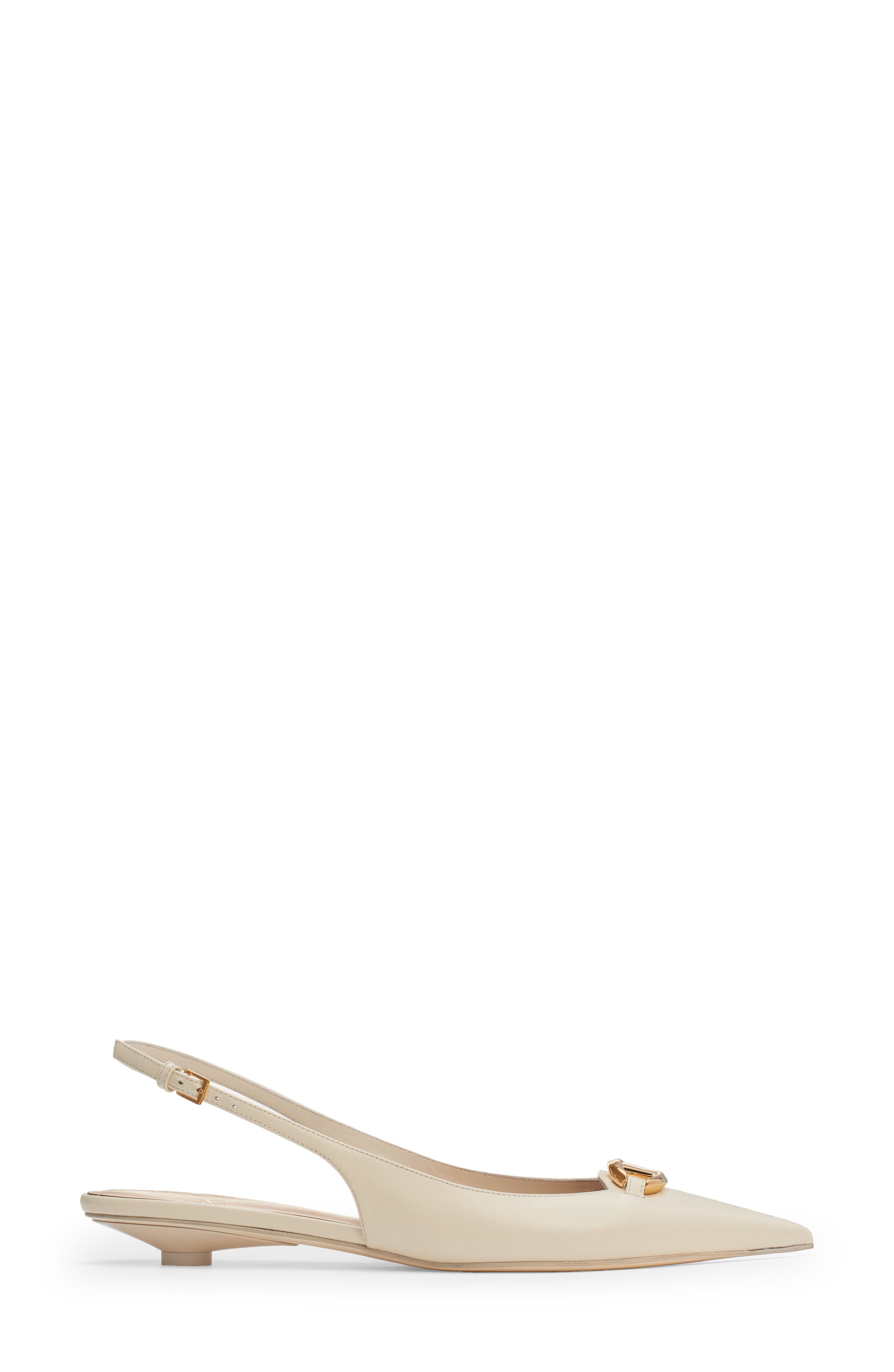 VLOGO Moon Pointed Toe Slingback Pump, Alternate, color, IVORY