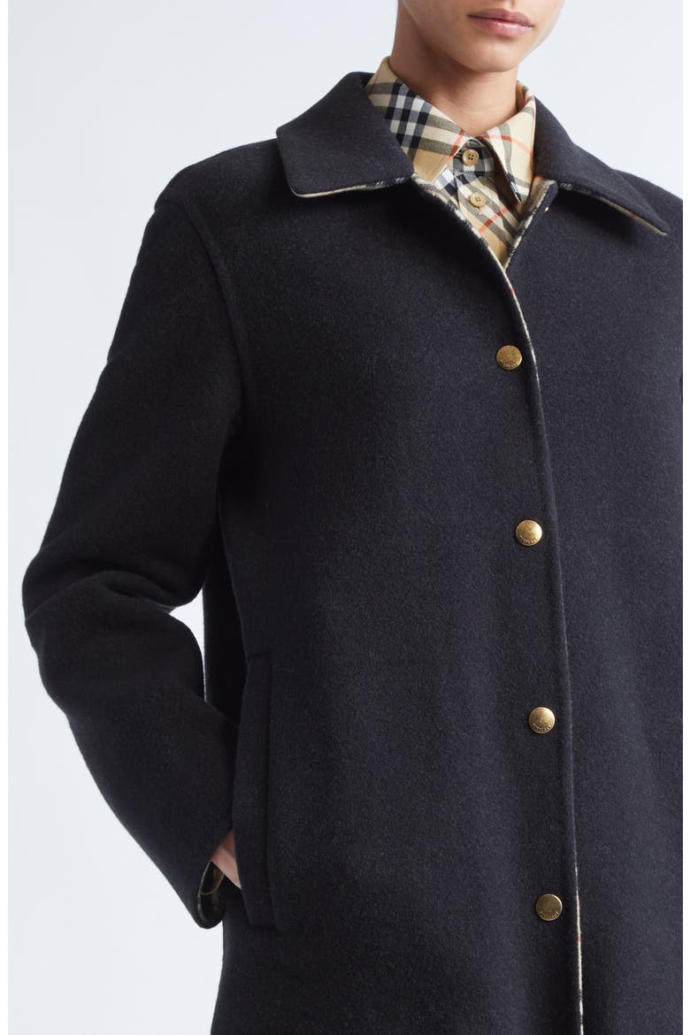 Double Face Wool Twill Overshirt, Alternate, color, BLACK/ SAND IP CHECK