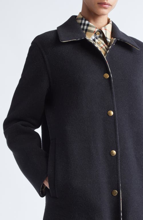 Burberry Double Face Wool Twill Overshirt In Blue