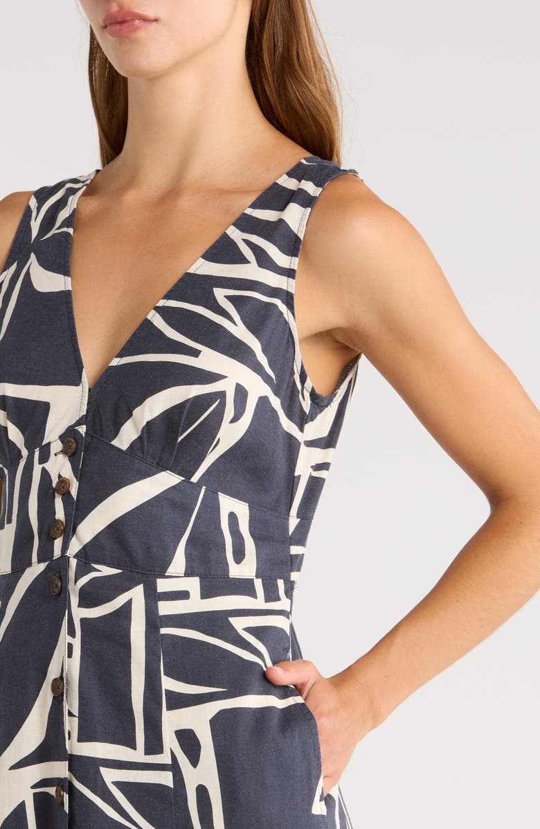 Marine Layer Camila Printed Sleeveless Hemp Blend Maxi Dress, Alternate, color,