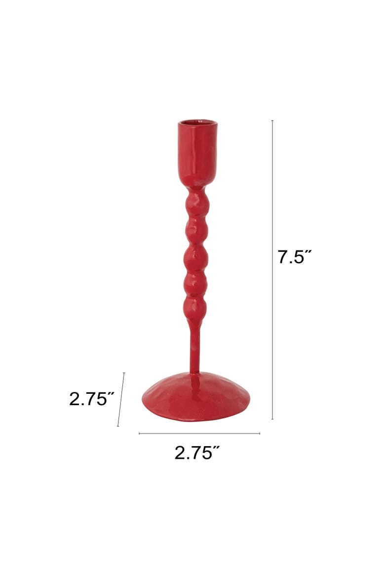 Enameled Iron Taper Holder, Alternate, color, Red