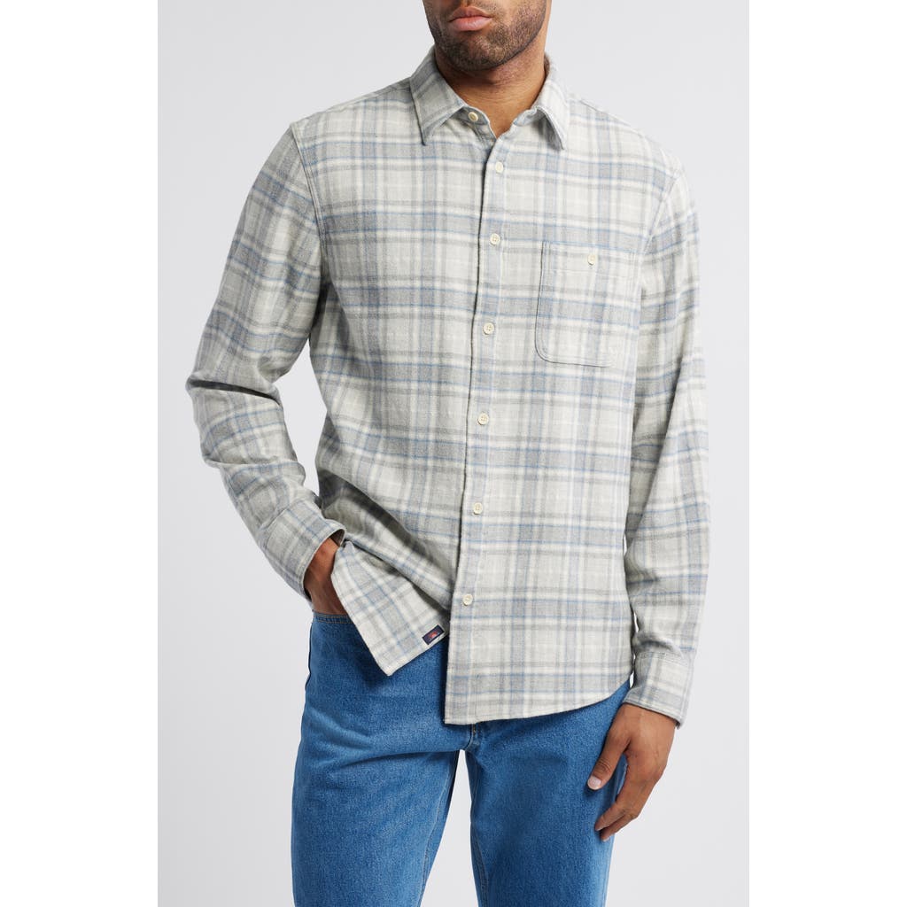 Faherty Plaid Super Brushed Stretch Flannel Button-up Shirt In White