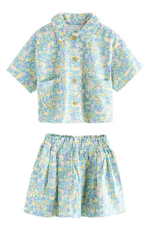 Next Kids' Short Sleeve Cotton Button-up Shirt & Skirt Set