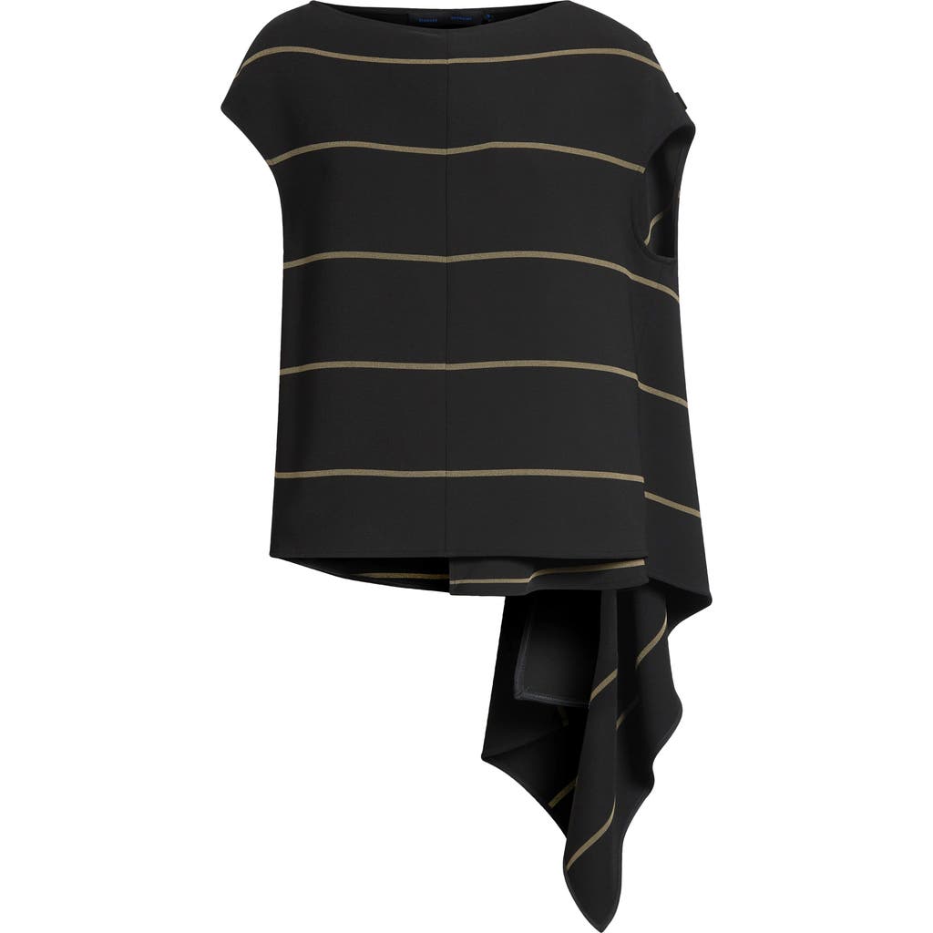 Shop Proenza Schouler Sutton Stripe Draped Knit Top In Black Multi