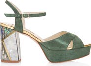 Freya Rose Zahra Verde Ankle Strap Pearl Heel Sandal