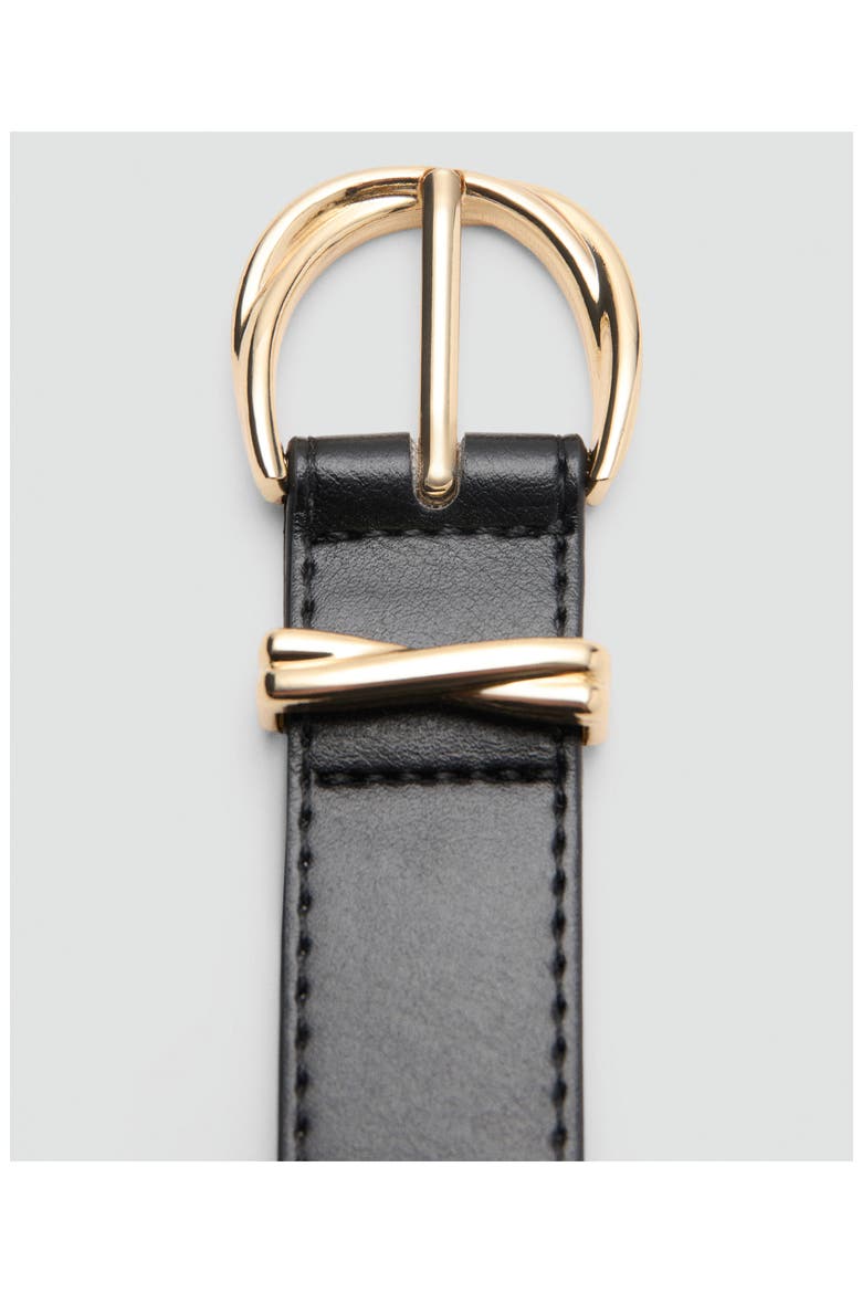 Oval Buckle Faux Leather Belt, Alternate, color, BLACK