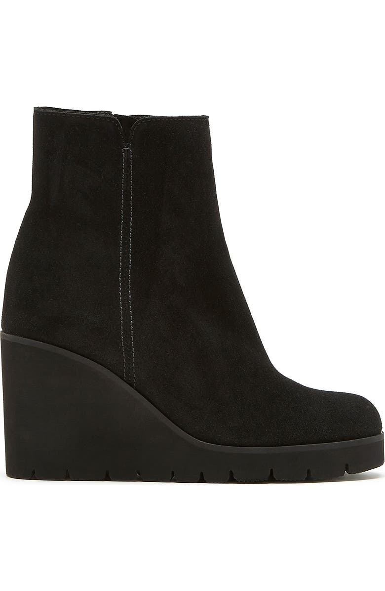 La Canadienne Go Waterproof Wedge Bootie, Alternate, color, Black Suede