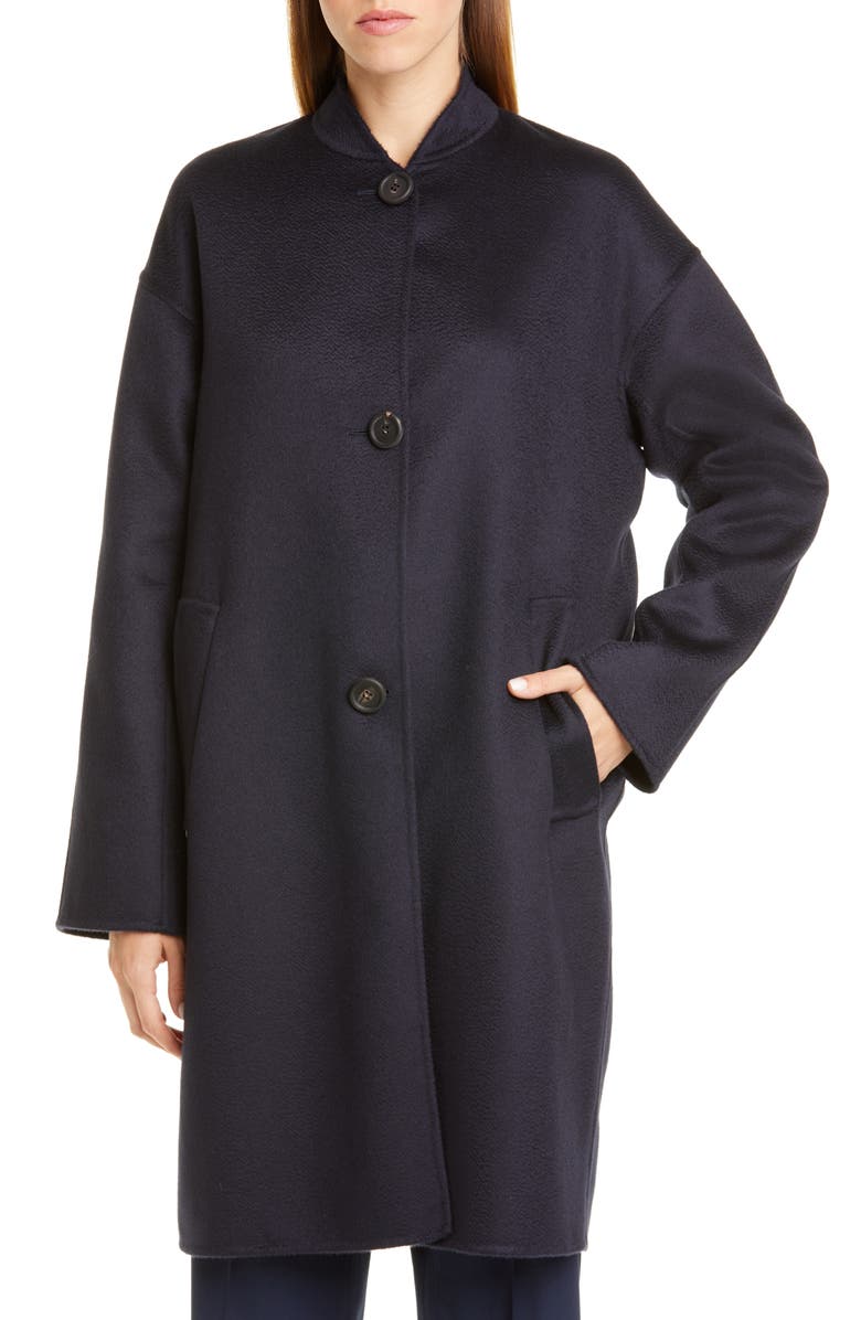 Mansur Gavriel Stand Collar Double Face Cashmere Coat, Alternate, color, 