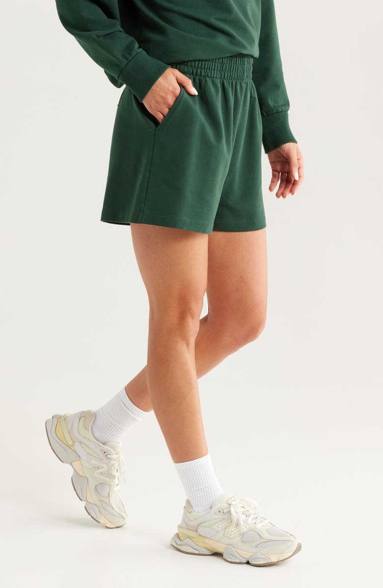 Recess Pickleball x Zella Courtside French Terry Shorts, Alternate, color, Green Park