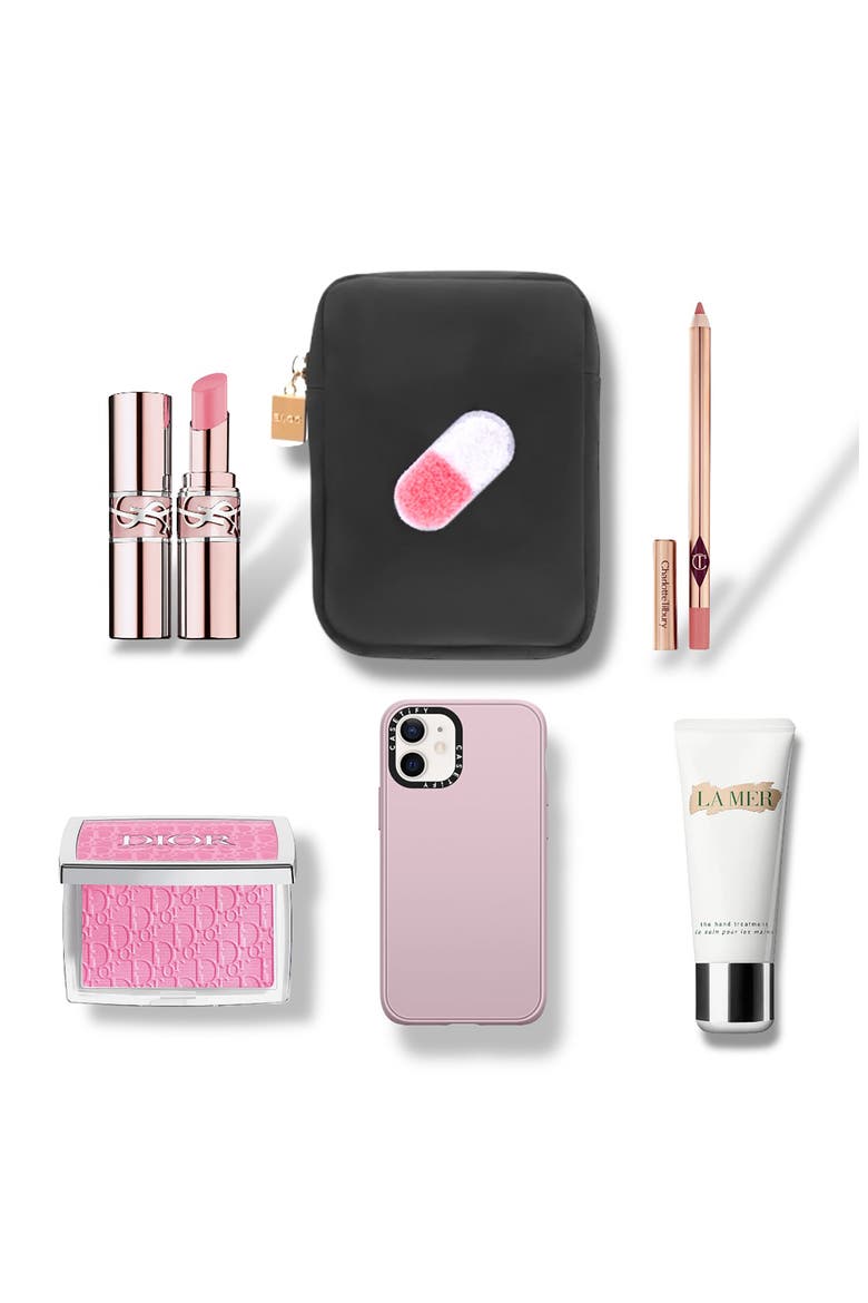 Mini Pill Cosmetics Bag, Alternate, color, BLACK