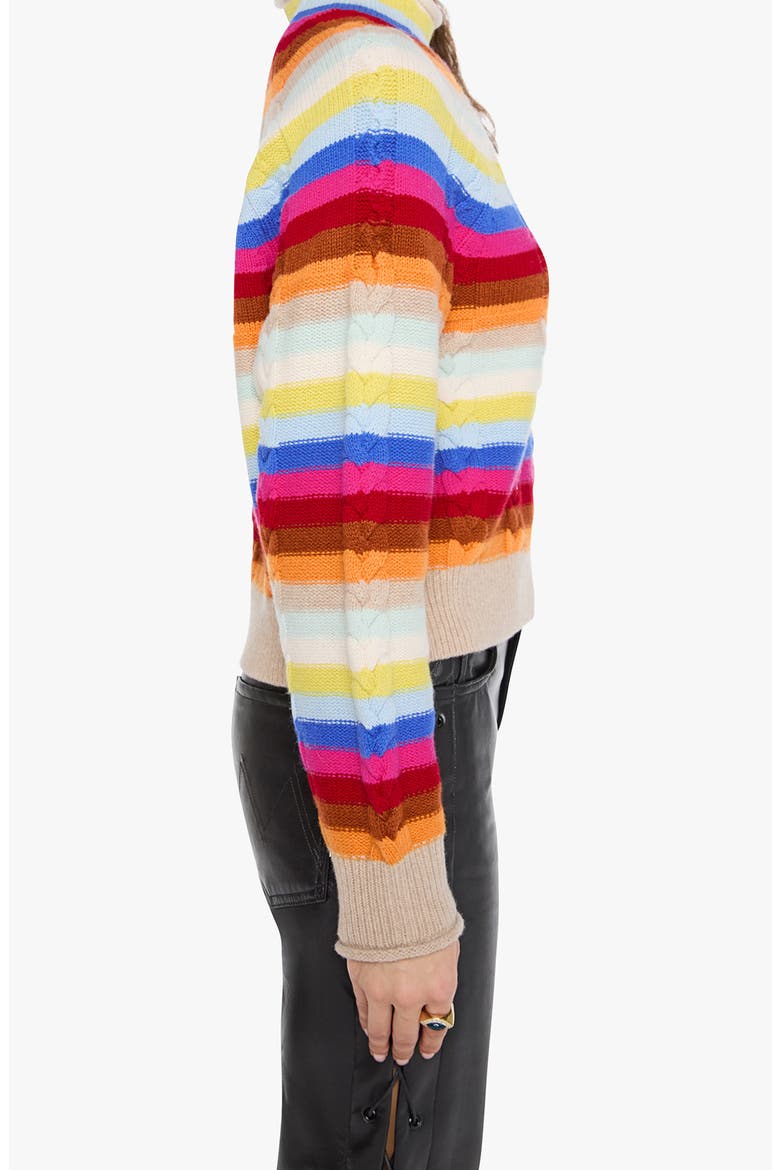 The Concert Hicky Mock Neck Cable Knit Sweater, Alternate, color, MULTI RAINBOW