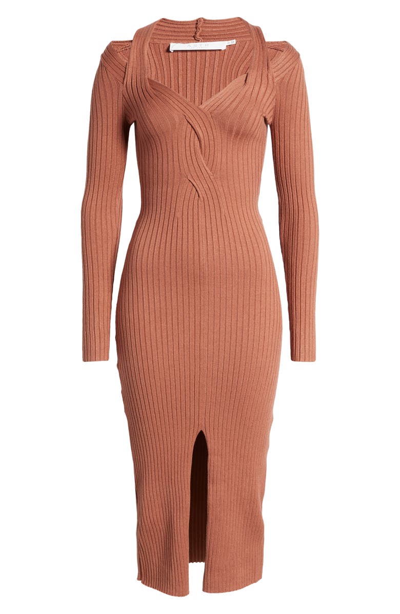 ASTR the Label Twist Front Long Sleeve Sweater Dress, Alternate, color,