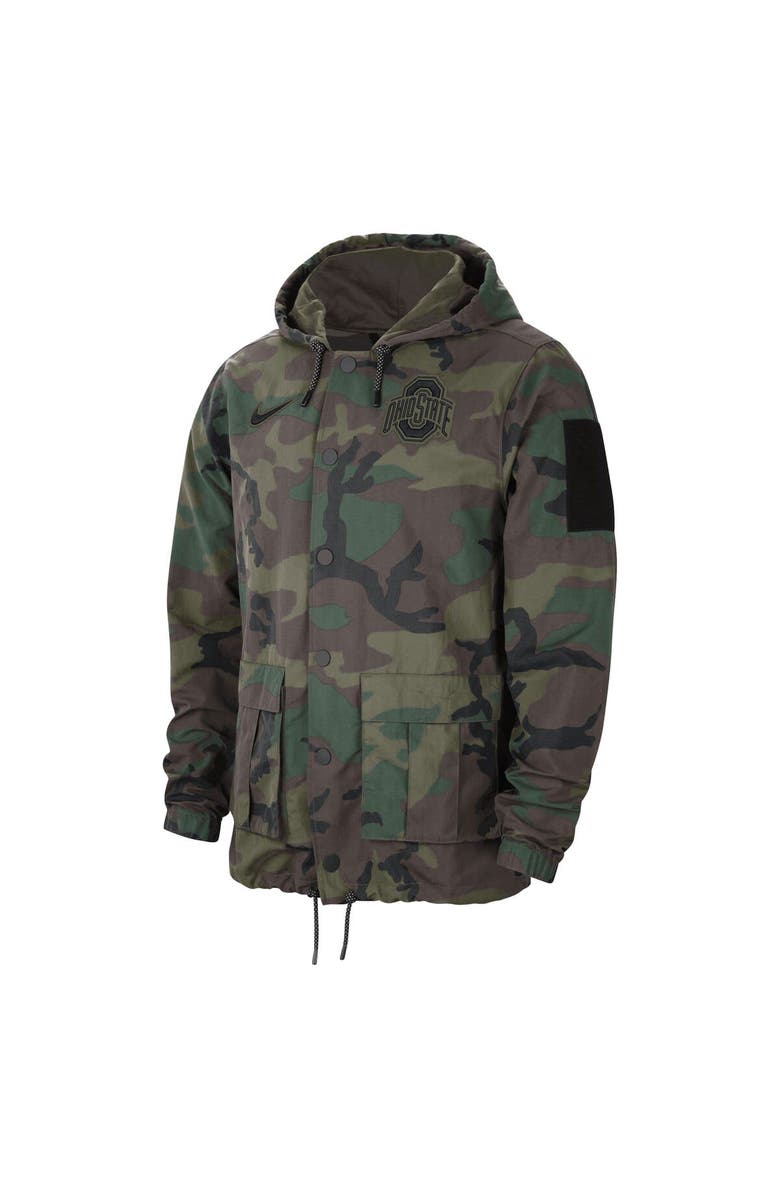 Nike Men's Nike Camo Ohio State Buckeyes Military Pack Lightweight Hoodie Performance Full-Snap Jacket, Alternate, color, 