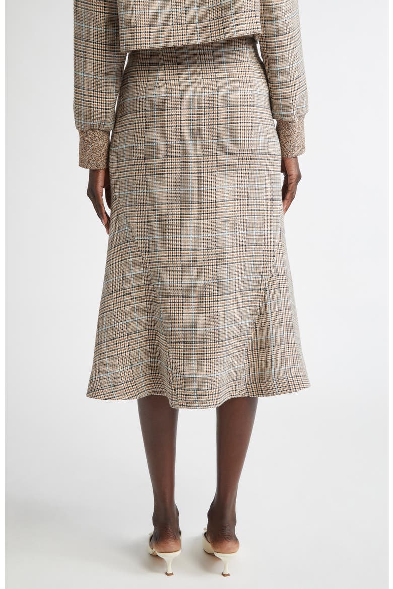 Prince of Wales Plaid Midi Skirt, Alternate, color, CAMEL/ ECRU/ MOULINE