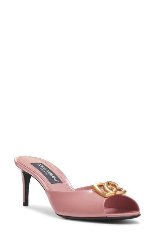 Dolce & Gabbana Sabot Keira In Pelle Rosa Donna In Rosa