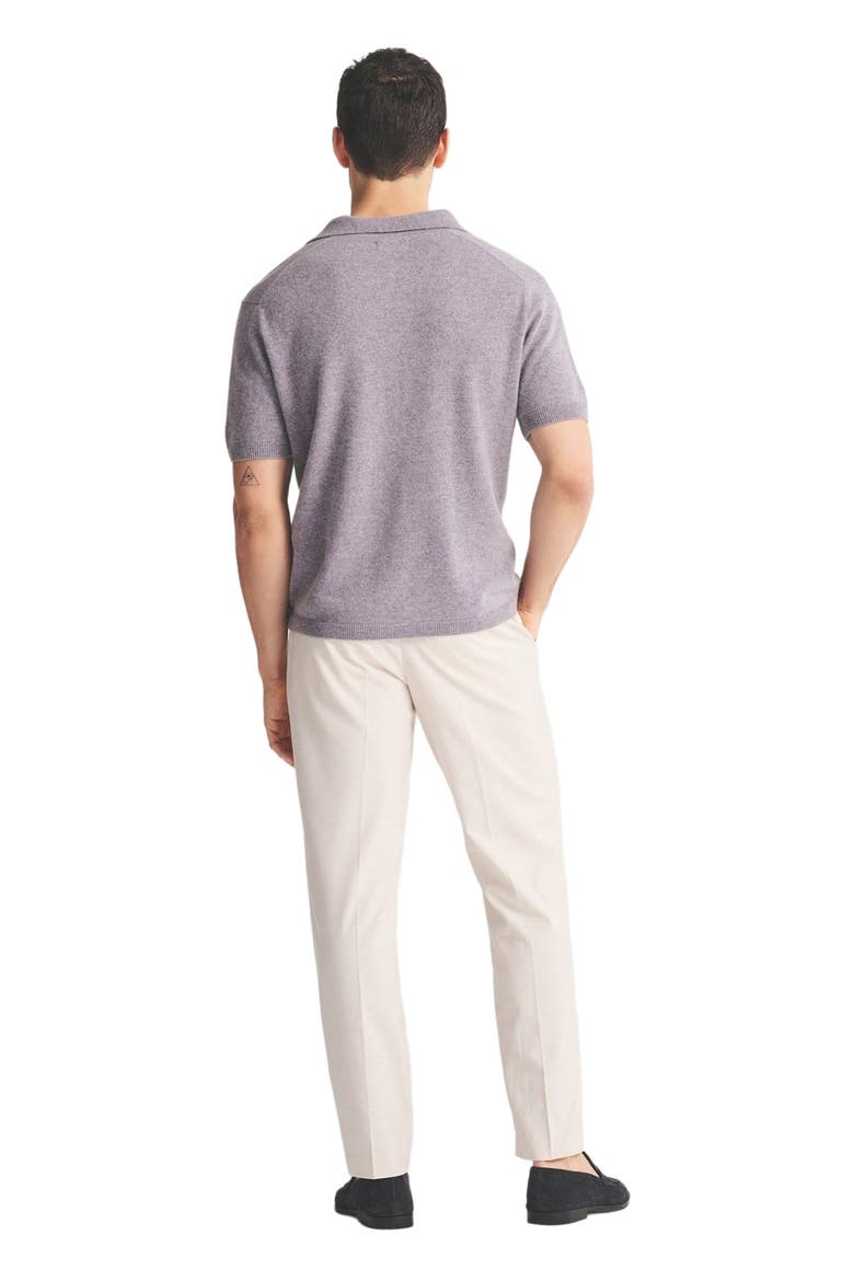 Signature Cashmere Short Sleeve Button Down, Alternate, color, Fog