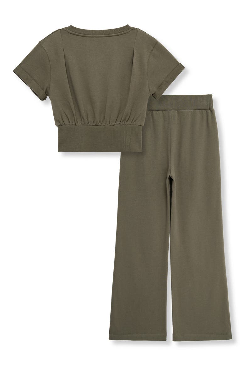 Kids' French Terry Top & Pants Set, Alternate, color, OLIVE
