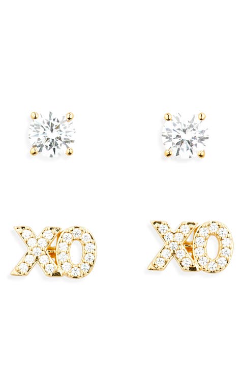 Heart Breaker Pavé Stud Earrings Set