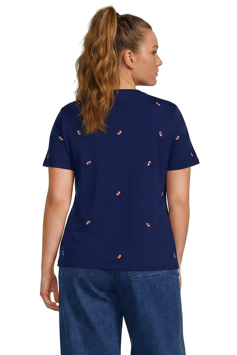 Supima Cotton Crew Neck T-shirt, Alternate, color, Football Embroidery/Navy