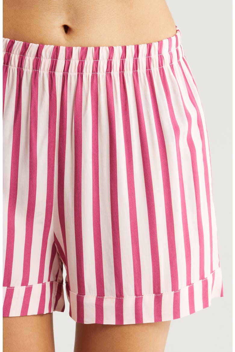 Anniversary Stripe Long Sleeve & Short Pajamas, Alternate, color, MULBERRY/ PINK STRIPE
