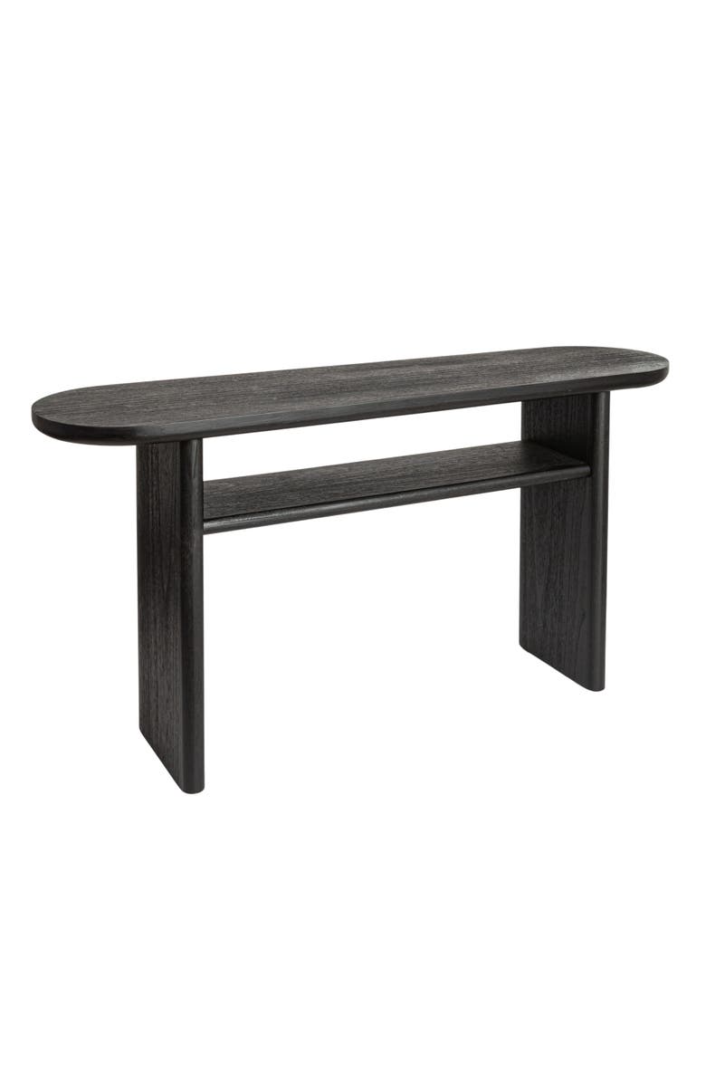 Storied Home Sturdy Firwood Console Table, Black, Main, color, 