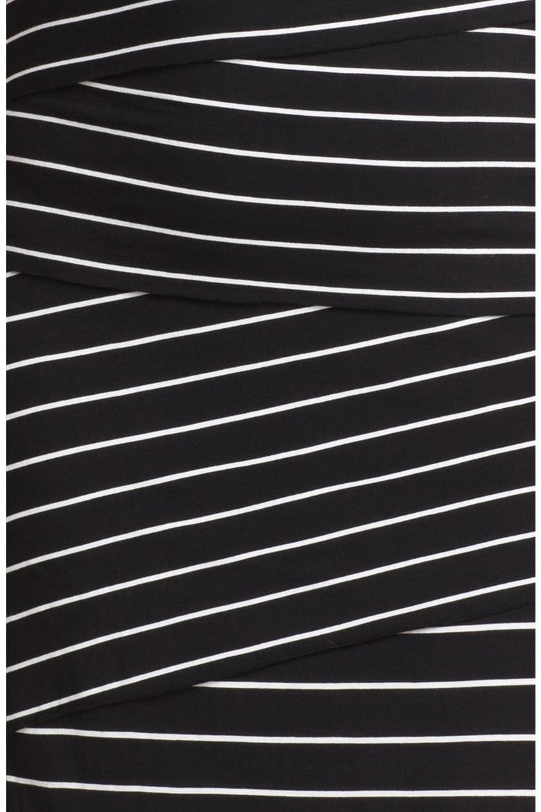 Stripe Tiered Jersey Dress, Alternate, color, BLACK/ WHITE