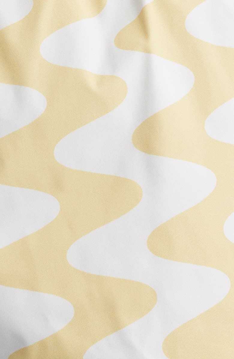 Bugatchi Cruz Wave Print Swim Trunks, Alternate, color, Jojoba