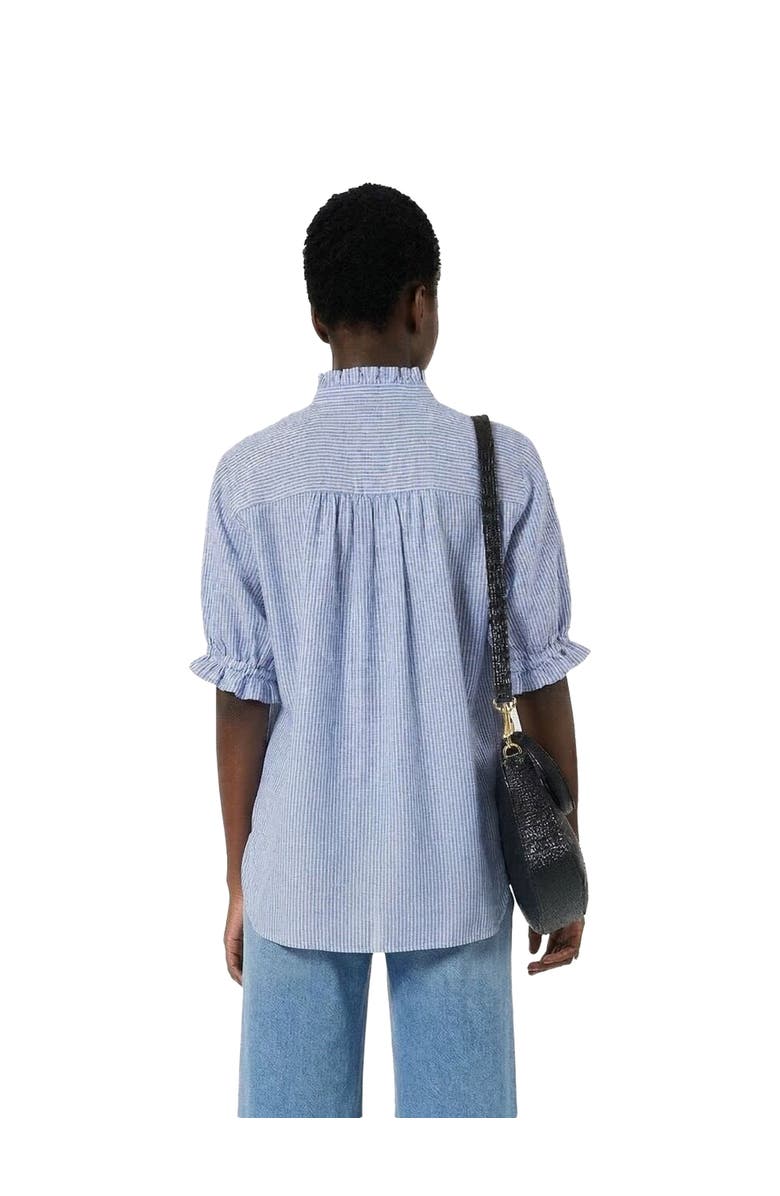 GERARD DAREL Cezia Ruffled Sleeved Linen Blouse, Alternate, color, Cloud