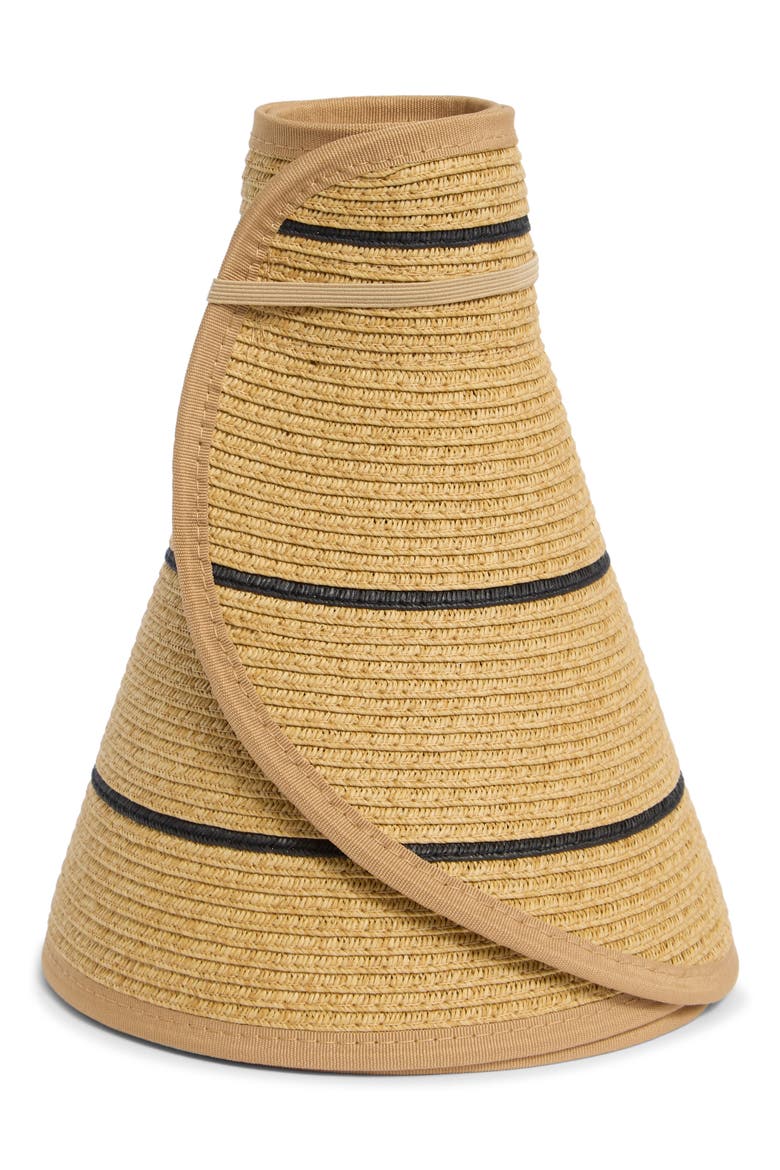 Jess Packable Straw Sun Hat, Alternate, color, NATURAL/ BLACK