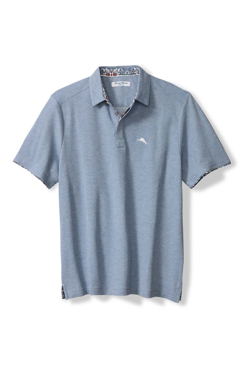 Santa Rosa Gardens Five O'Clock IslandZone® Polo, Main, color, MYSTIC BLUE HEATHER