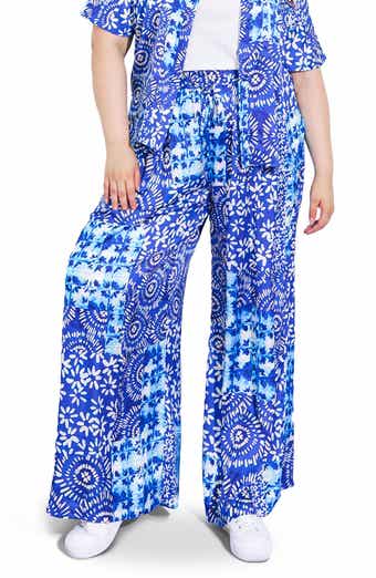 FLYING TOMATO Print Woven Satin Pants