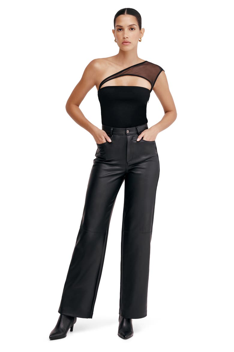 Parker One-Shoulder Top, Alternate, color, BLACK