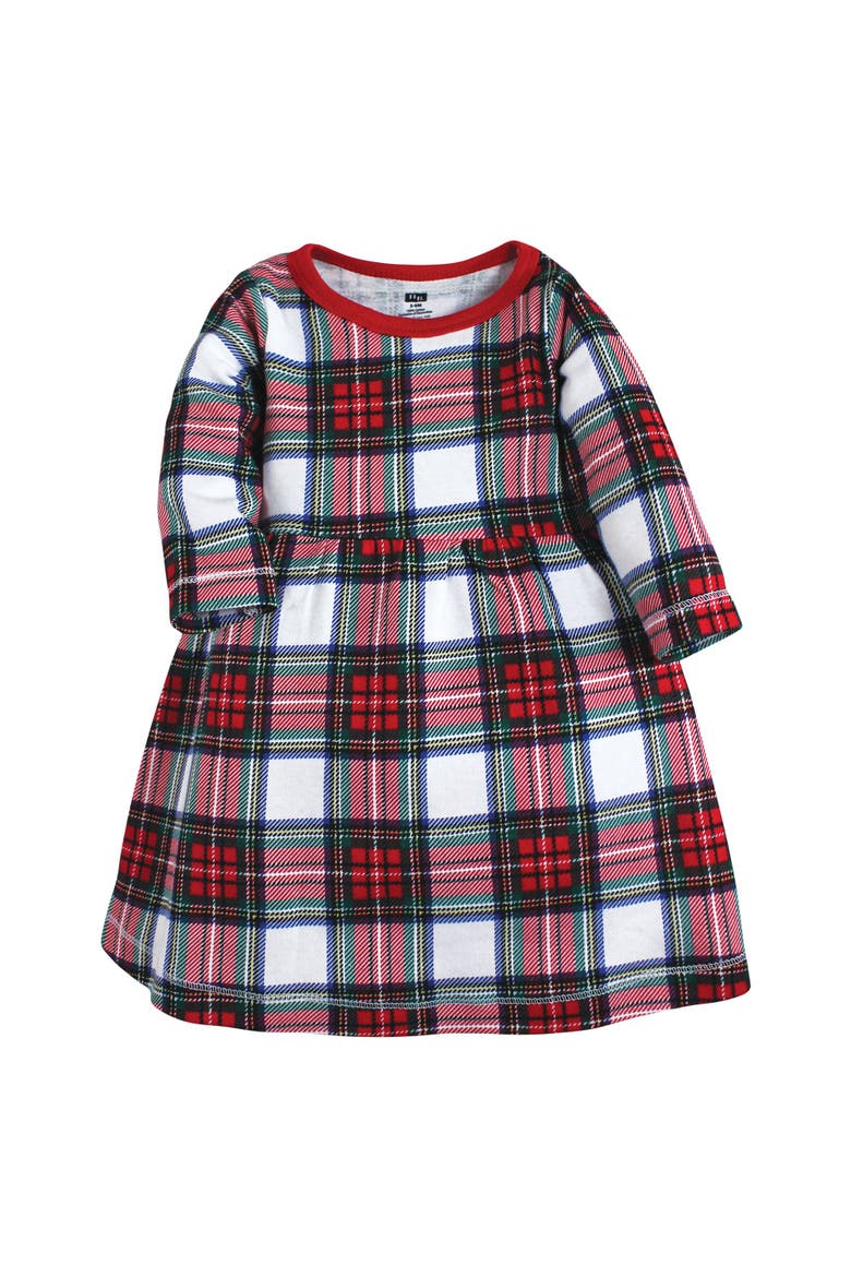 Two-Piece Set of Long-Sleeve Dresses, Alternate, color, Black White Tartan