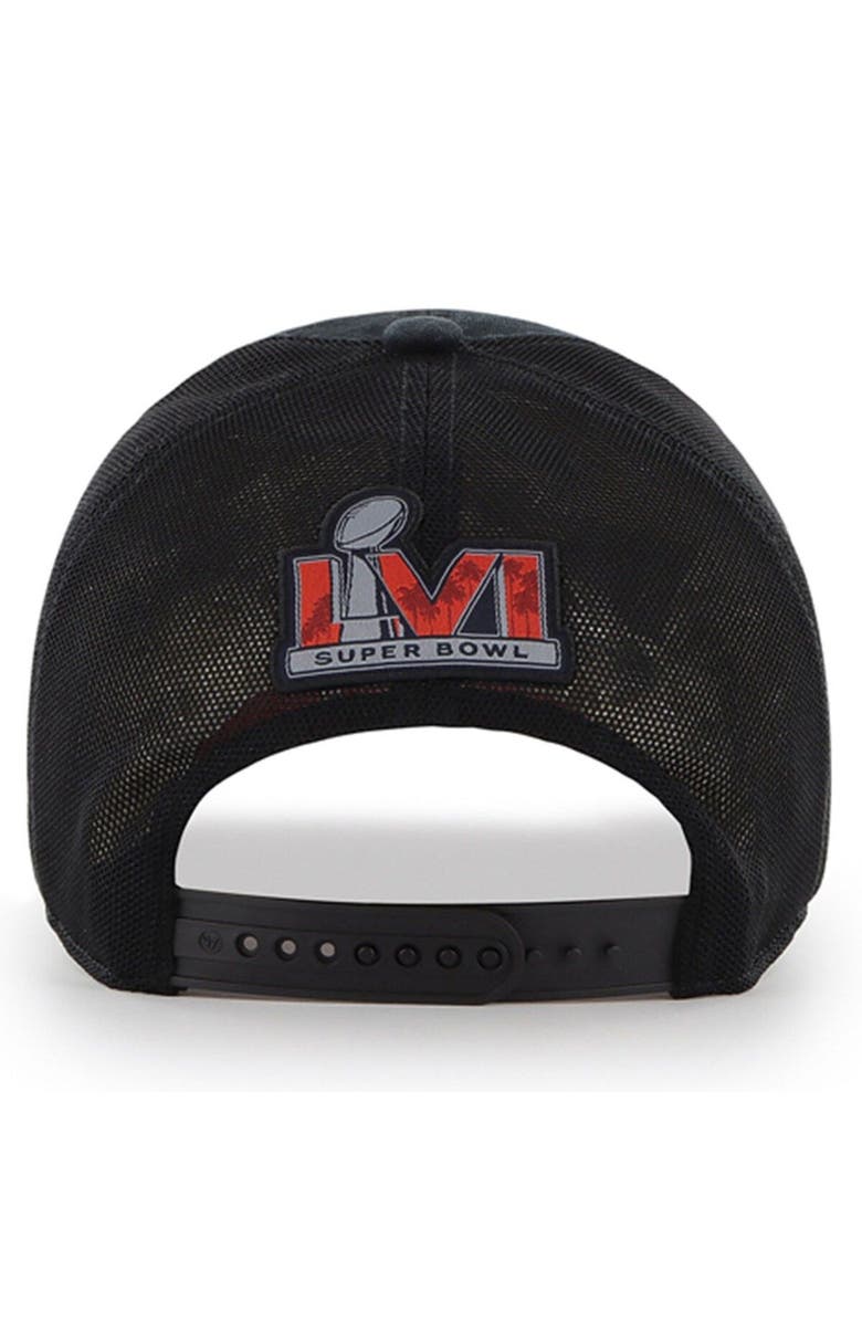 '47 Men's '47 Black Los Angeles Rams Super Bowl LVI Champions Scene Trucker Clean Up Adjustable Hat, Alternate, color,