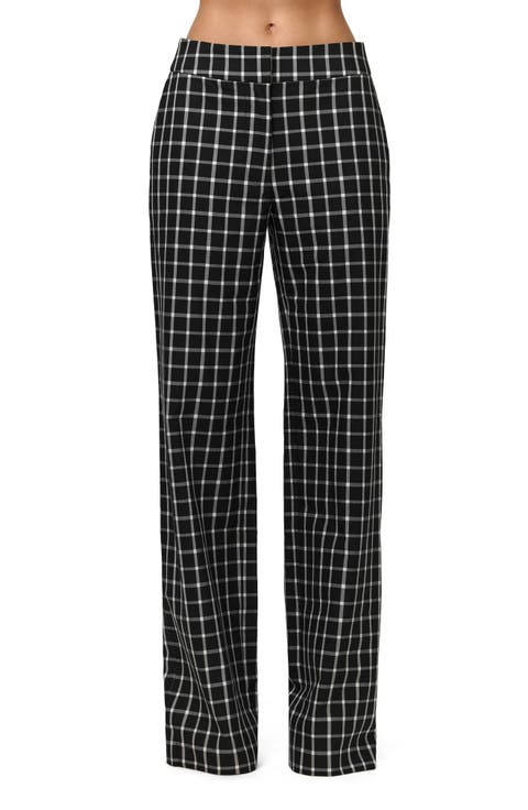 Plaid Wide Leg Pants