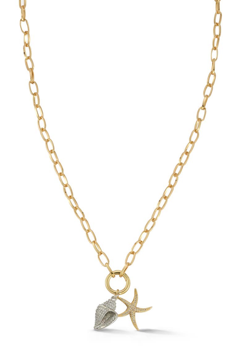 Two Tone Charm Pendant Necklace, Main, color, MULTI/TWO TONE