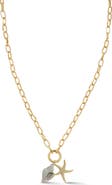 CHLOE AND MADISON Two Tone Charm Pendant Necklace