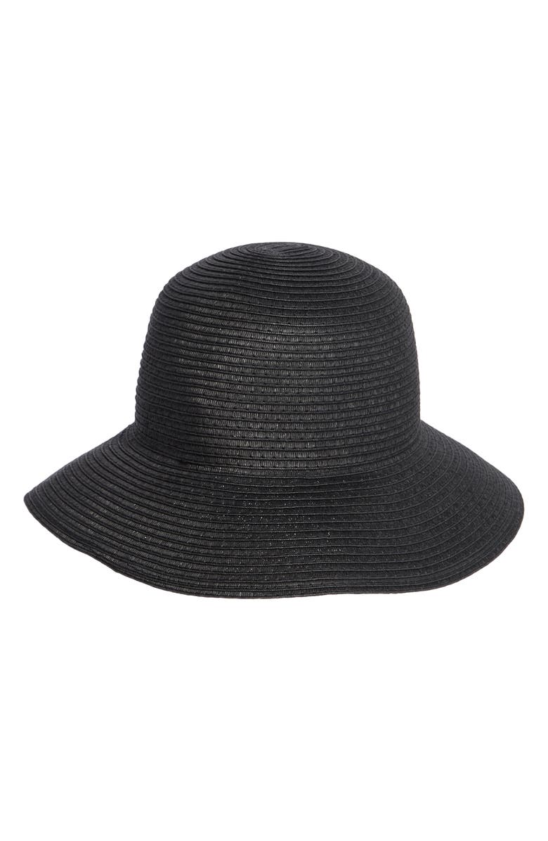 Steve Madden Embroidered Straw Bucket Hat, Alternate, color,