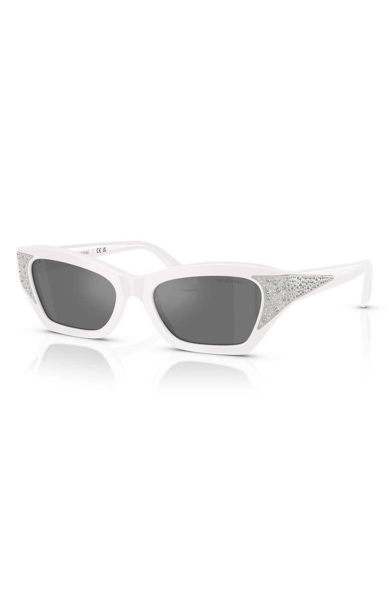 Swarovski 50mm Cat Eye Sunglasses, Alternate, color, White