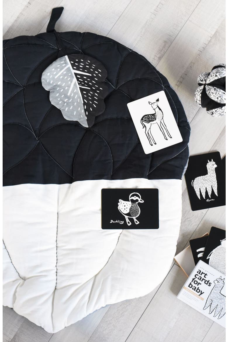 Quilted Playmat - Acorn with Crinkle Toy, Alternate, color, Black and White