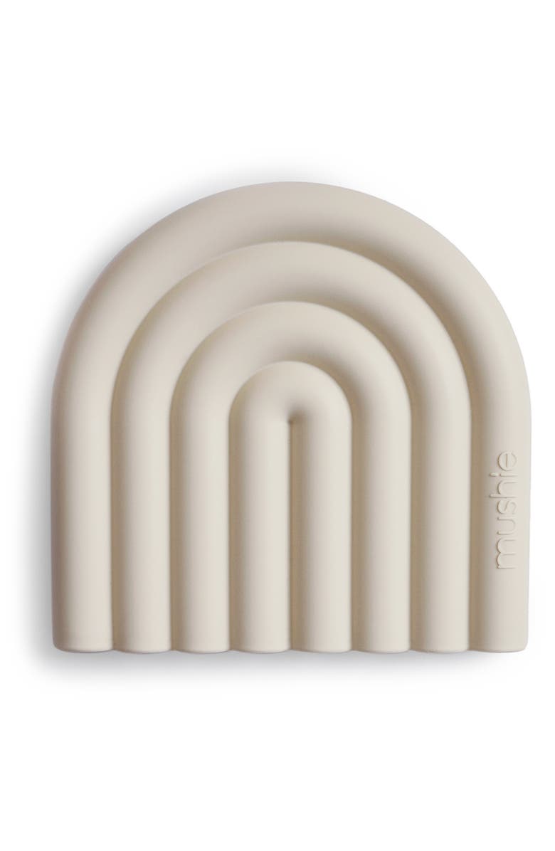 Mushie Rainbow Silicone Teether, Main, color, 