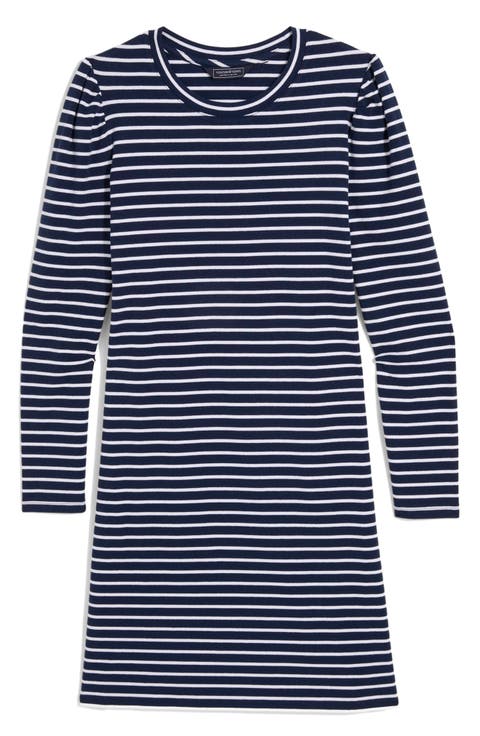 Puff Shoulder Long Sleeve Dress