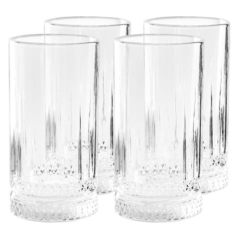 4 Piece 16 Ounce Iceberg Embossed Glass Tumbler Set